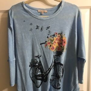 Jess & Jane brand top Bicycle print M